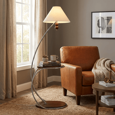 Elaorina Curved Shelf Floor Lamp