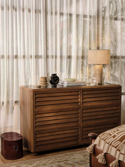 Vonoryra Cylindrical Travertine Table Lamp - Neutral Decor