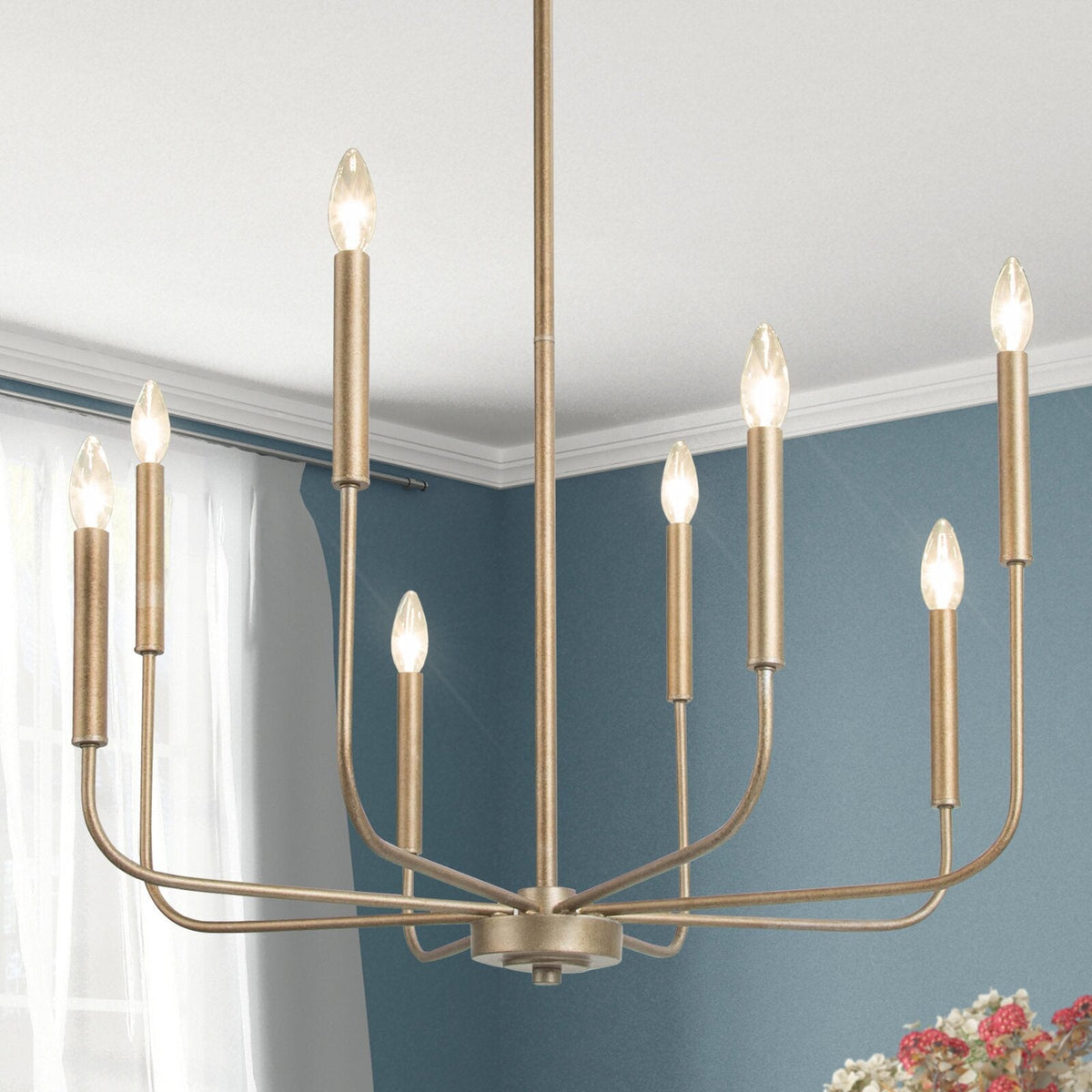 Ulfuvys Modern Candle Industrial Metal Chandelier