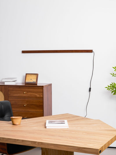 Bryf Wall Lamp Linear Wood Plug In