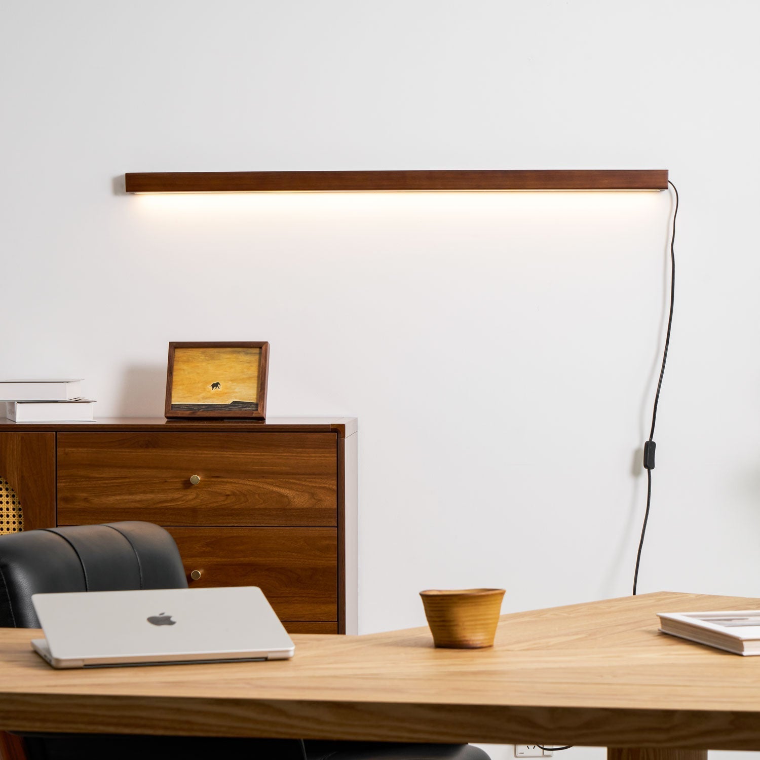 Bryf Wall Lamp Linear Wood Plug In