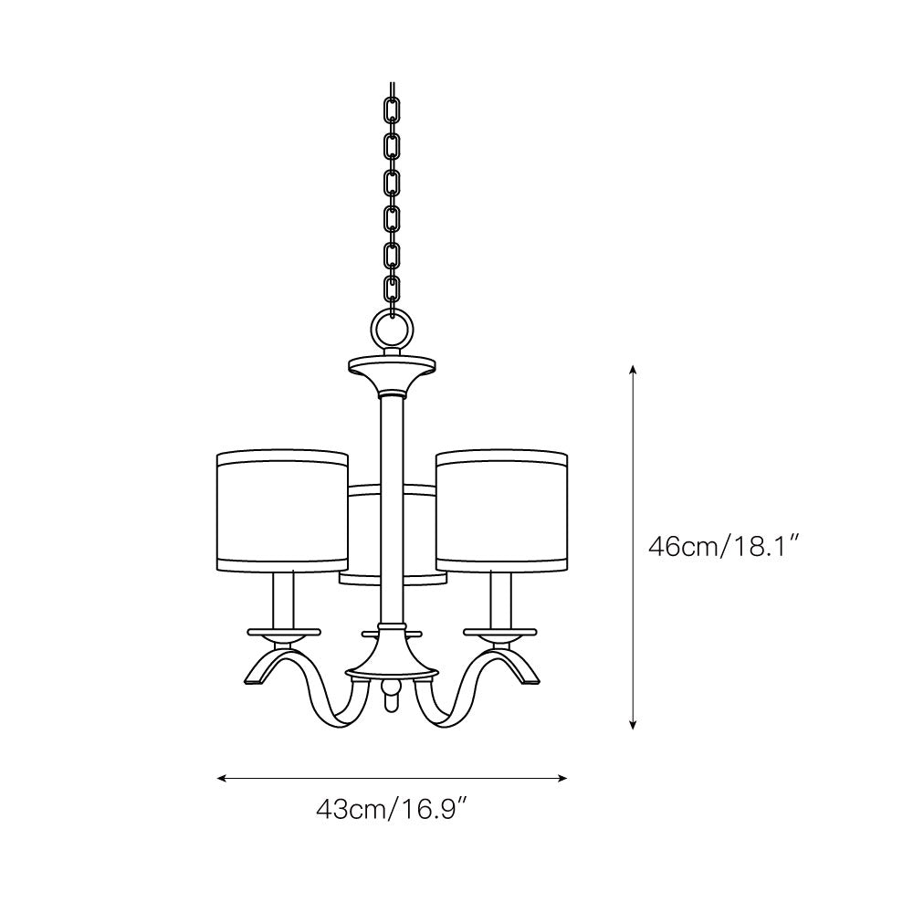 Vatnuvys Traditional Premium Brass Fabric Metal Chandelier