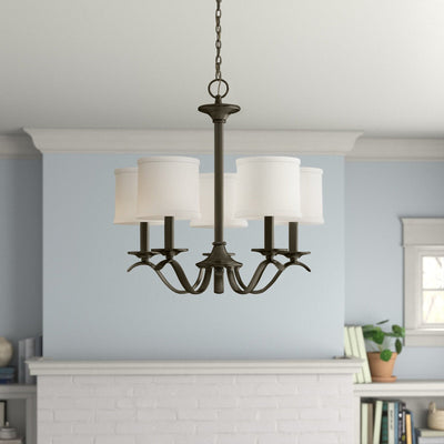 Vatnuvys Traditional Premium Brass Fabric Metal Chandelier