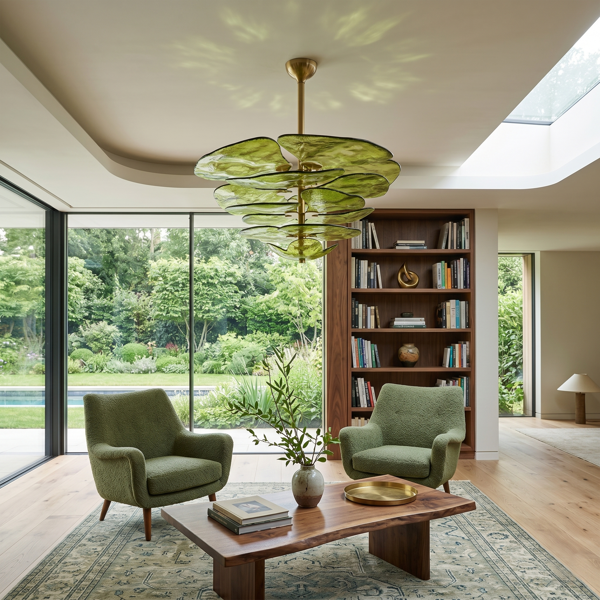 Fairwell Lotus Leaf Layered Glass Chandelier