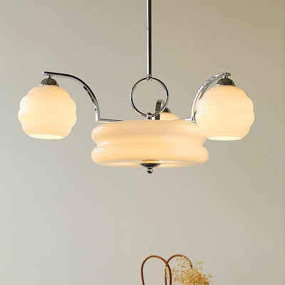 Celeelle Chandelier Art Deco Vintage Gold Glass Shades