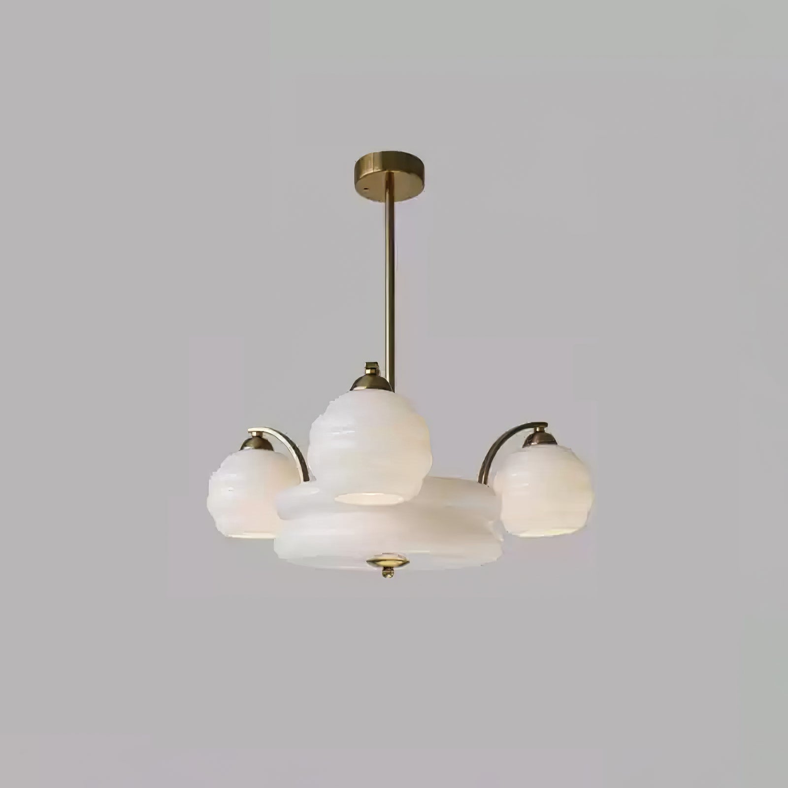 Celeelle Chandelier Art Deco Vintage Gold Glass Shades