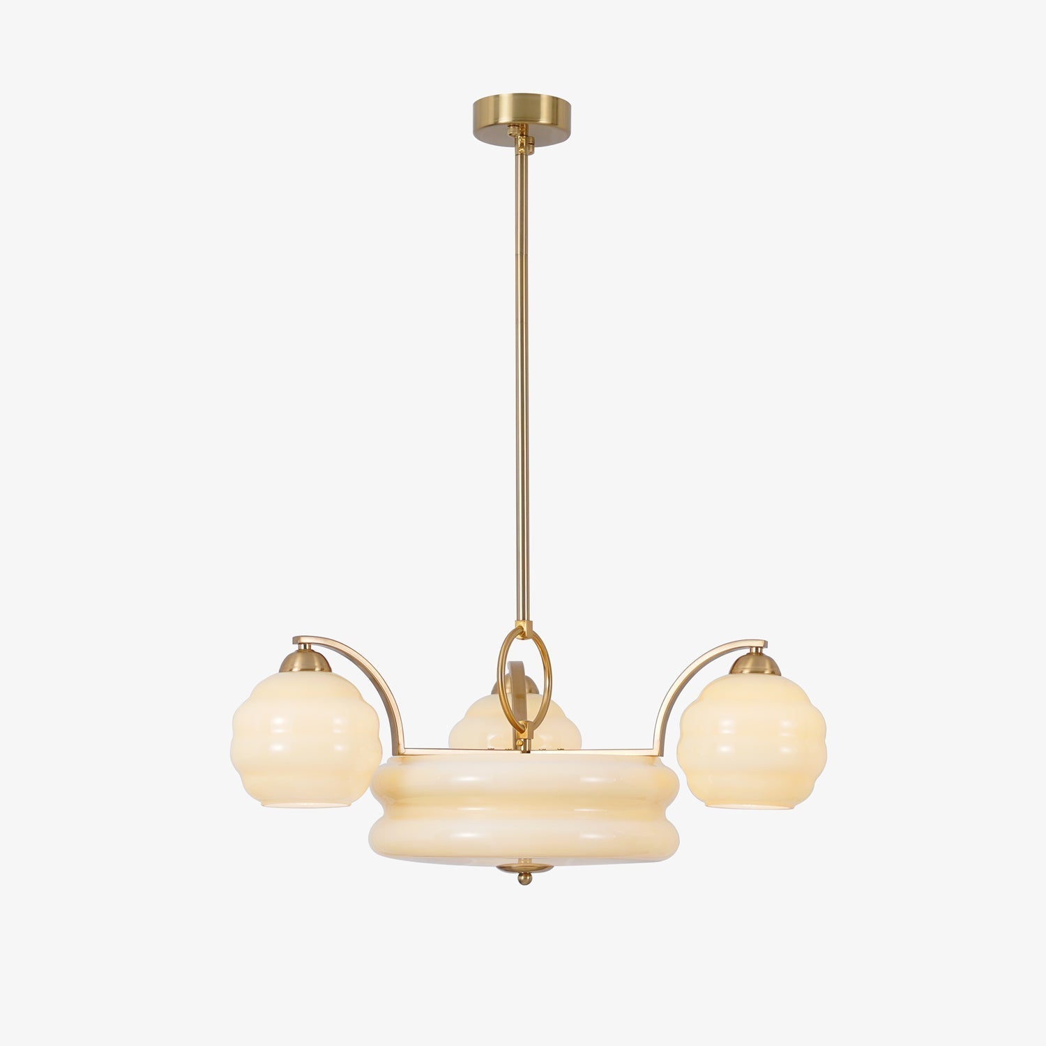 Celeelle Chandelier Art Deco Vintage Gold Glass Shades