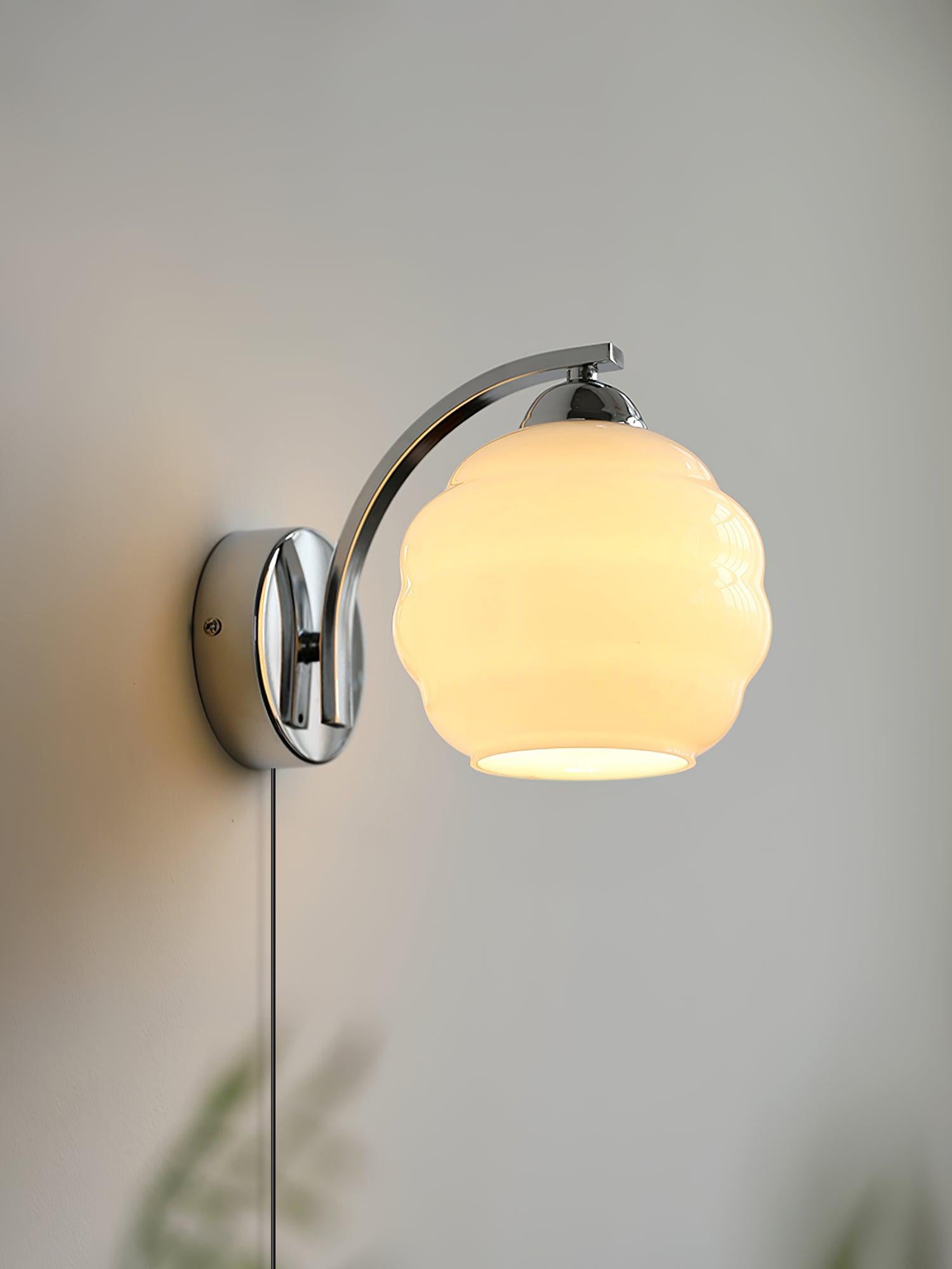 Eiraaine Wall Lamp Art Deco Glass Chrome