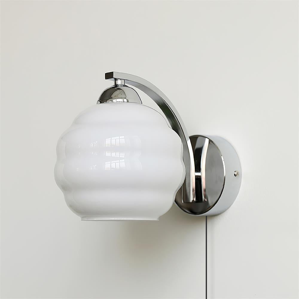 Eiraaine Wall Lamp Art Deco Glass Chrome