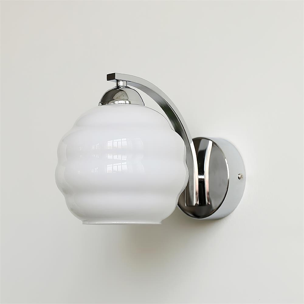 Eiraaine Wall Lamp Art Deco Glass Chrome