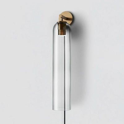 Glass Cylinder Plug-In Wall Sconce
