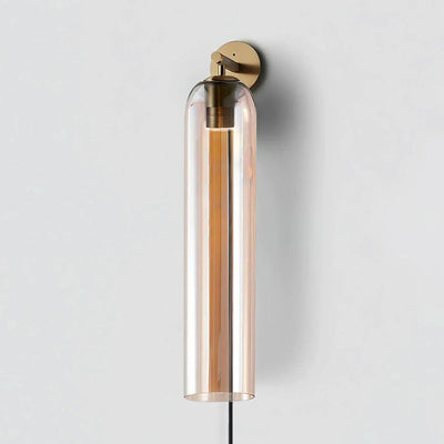 Glass Cylinder Plug-In Wall Sconce