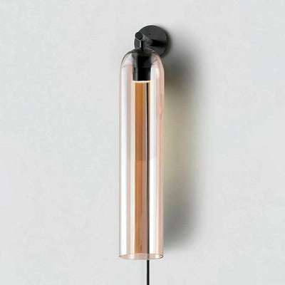 Glass Cylinder Plug-In Wall Sconce