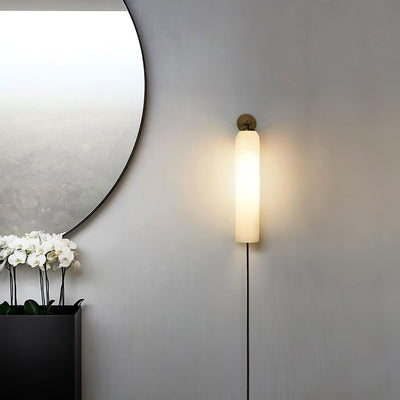 Glass Cylinder Plug-In Wall Sconce