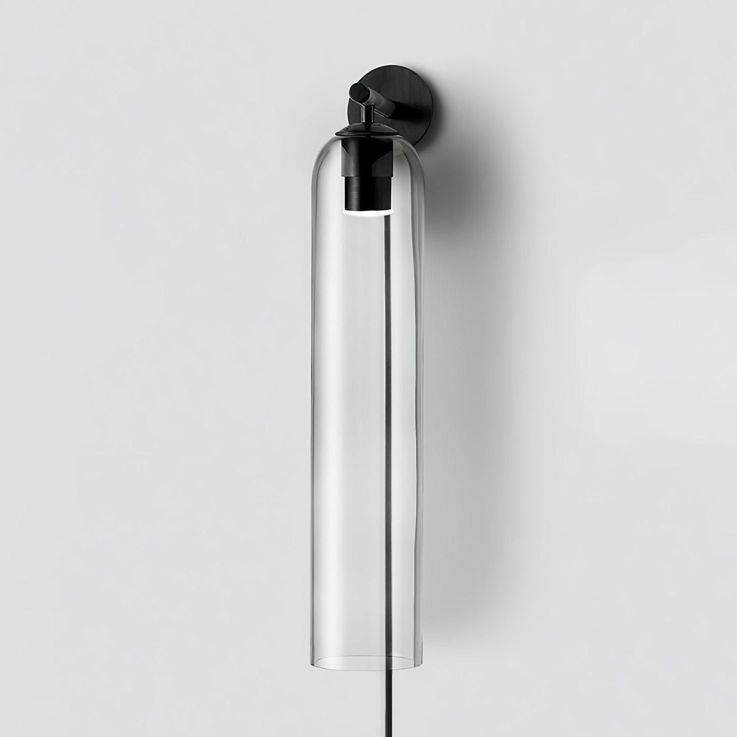 Glass Cylinder Plug-In Wall Sconce