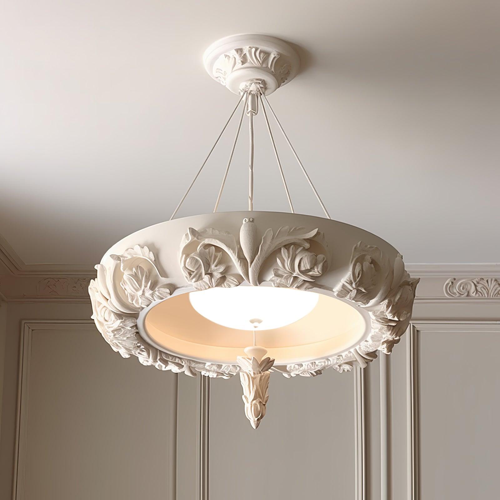Rococo Plaster Pendant Chandelier