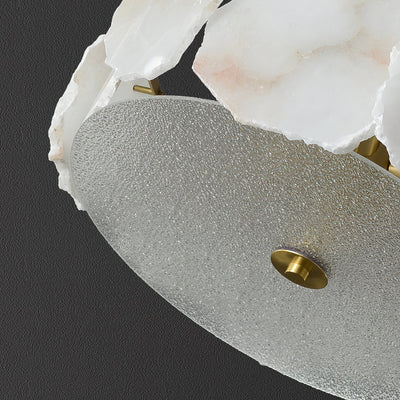 Elay Sophisticated Disc Flat Alabaster Glass Ceiling Light