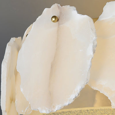 Elay Sophisticated Disc Flat Alabaster Glass Ceiling Light