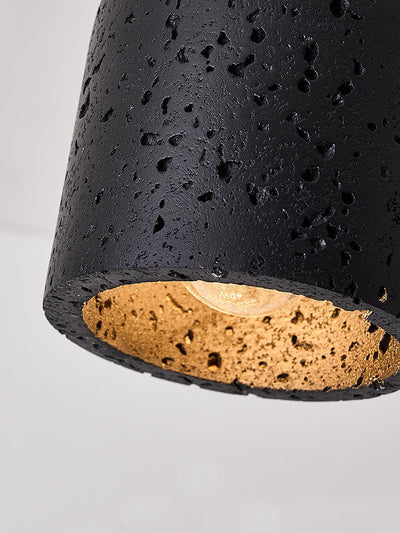 Finn Focused Black Travertine Ceiling Lamp