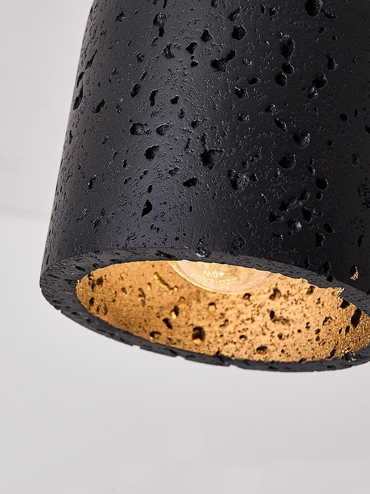 Finn Focused Black Travertine Ceiling Lamp