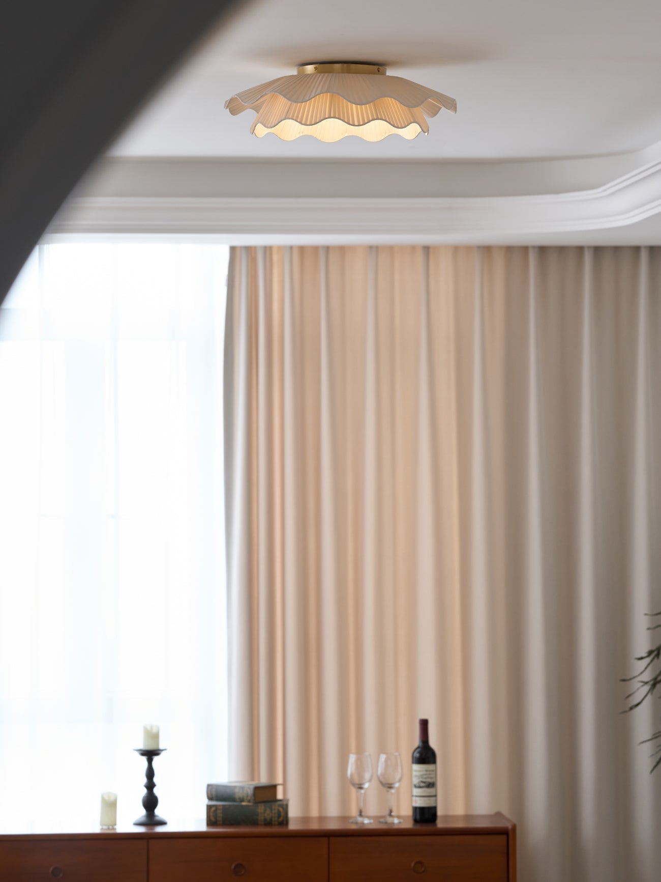 Rosebrook Fabric Wave Flush Mount Ceiling Light