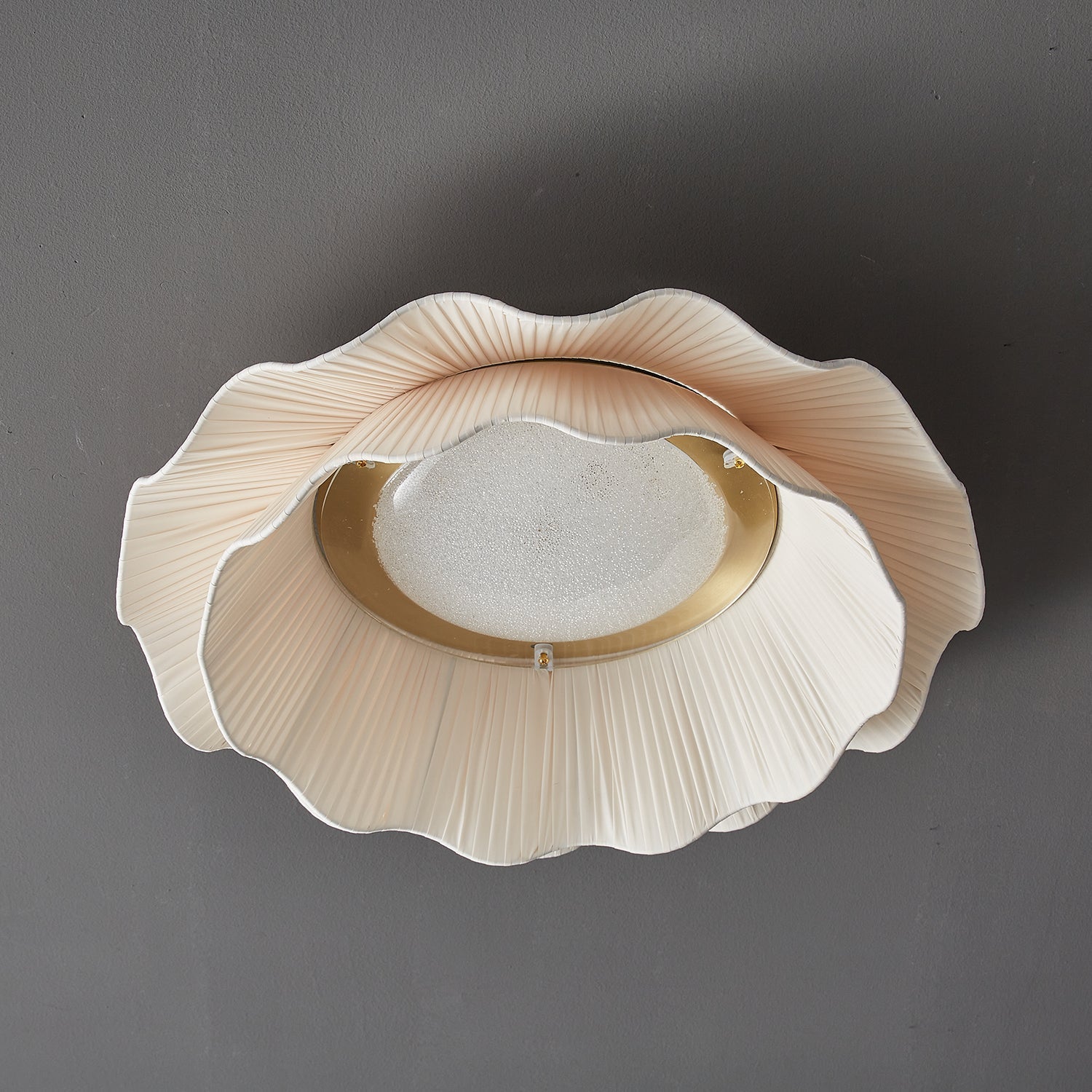 Ritta  Fabric Wave Ceiling Light Brass