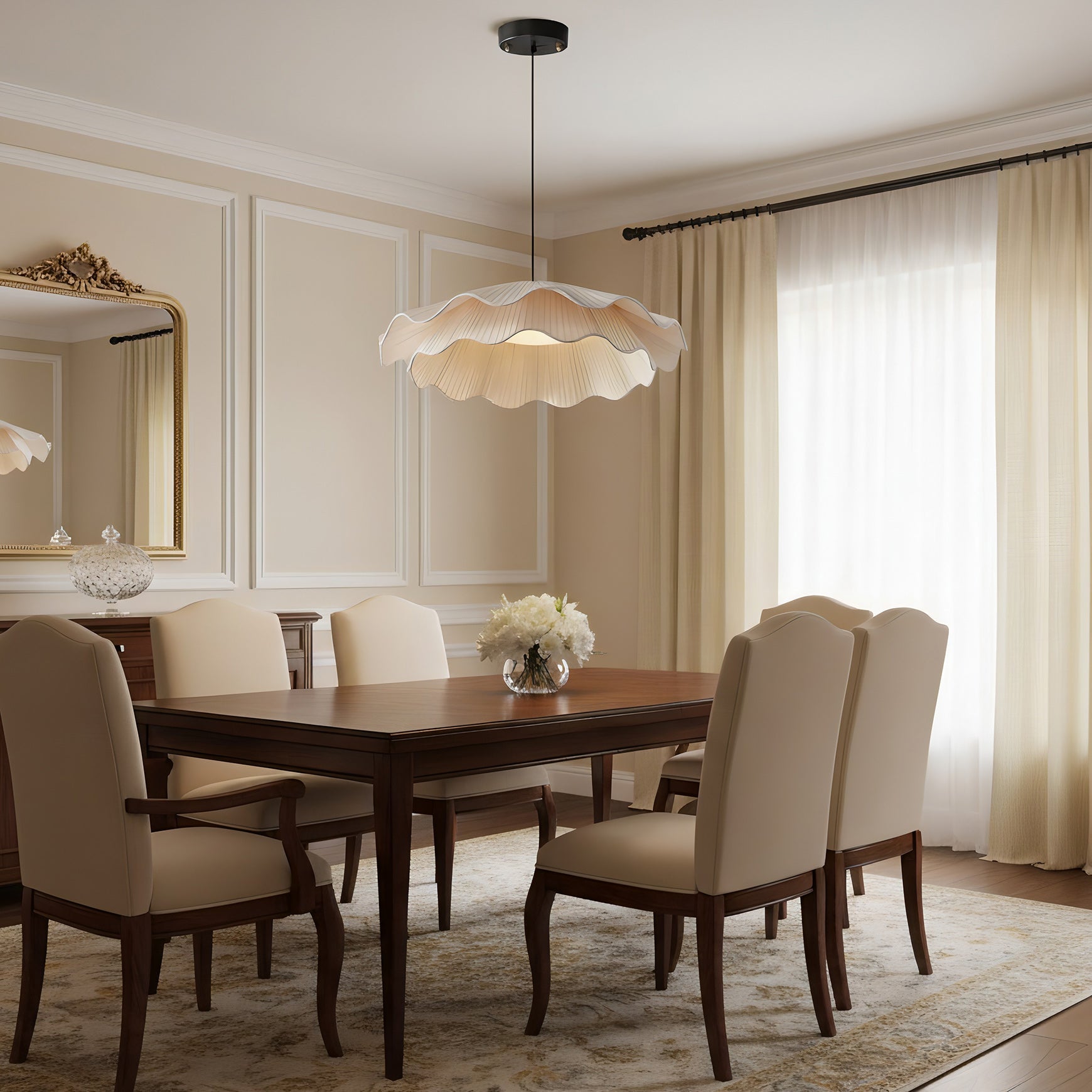 Stonewood Fabric Wave Pendant Light