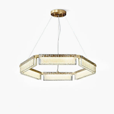 Hexa Luxury Glass LED Chandelier