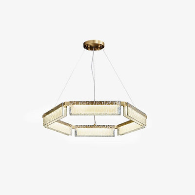 Hexa Luxury Glass LED Chandelier