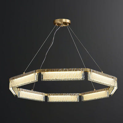 Hexa Luxury Glass LED Chandelier