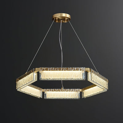 Hexa Luxury Glass LED Chandelier