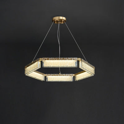 Hexa Luxury Glass LED Chandelier