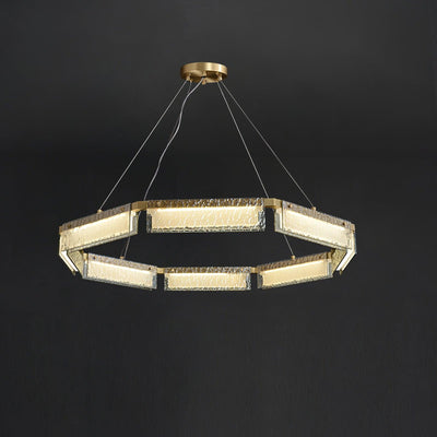 Hexa Luxury Glass LED Chandelier