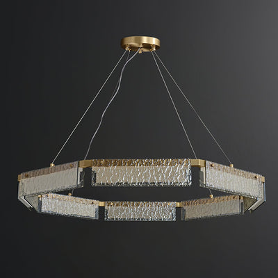 Hexa Luxury Glass LED Chandelier