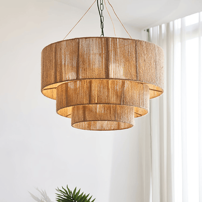 Cascade Rustic Jute Pendant Light