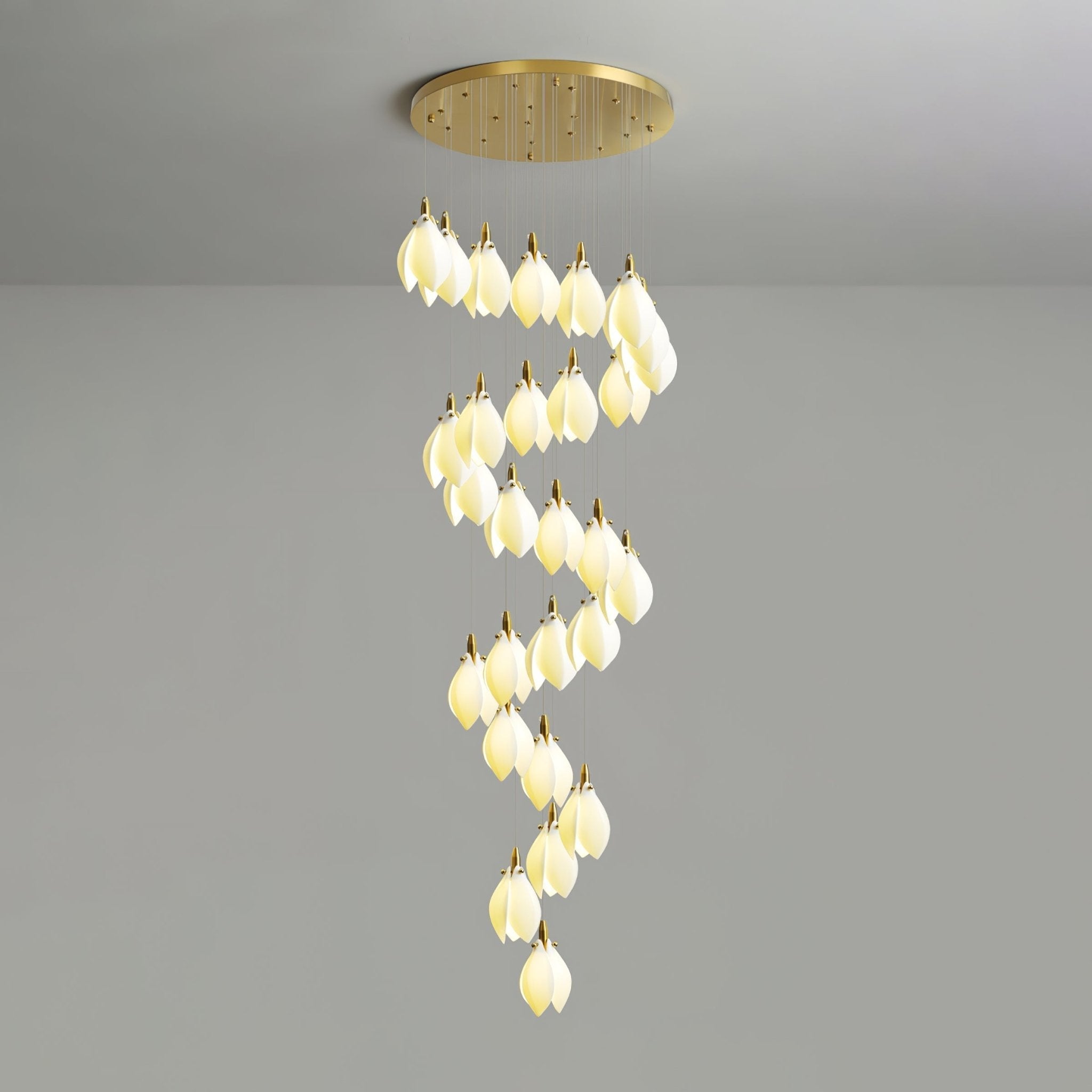 Caphayra Floral Ceramic Brass Chandelier