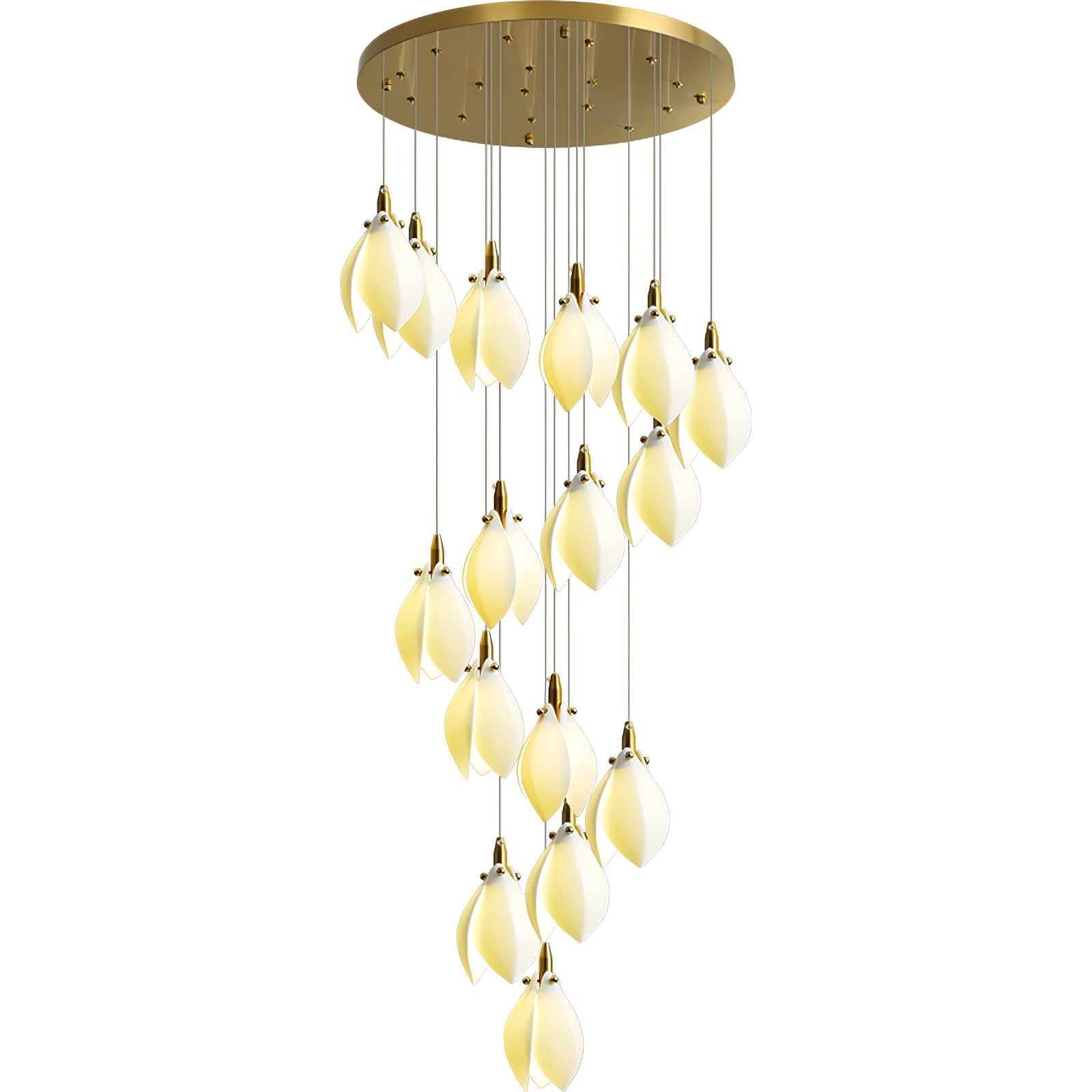 Caphayra Floral Ceramic Brass Chandelier