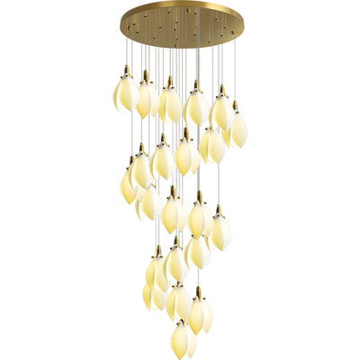 Caphayra Floral Ceramic Brass Chandelier