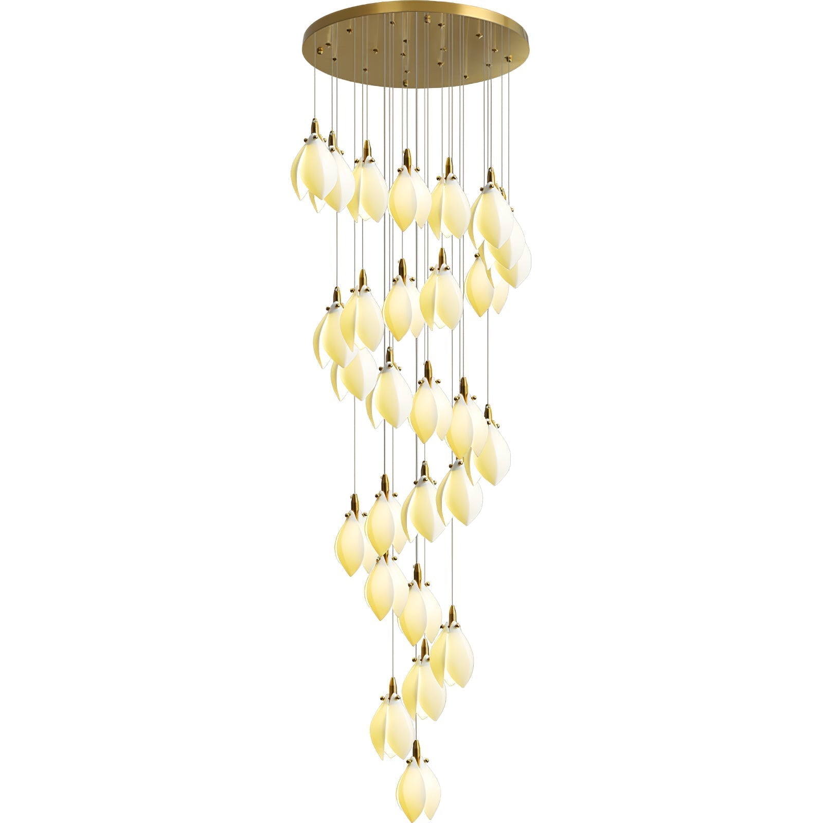 Caphayra Floral Ceramic Brass Chandelier