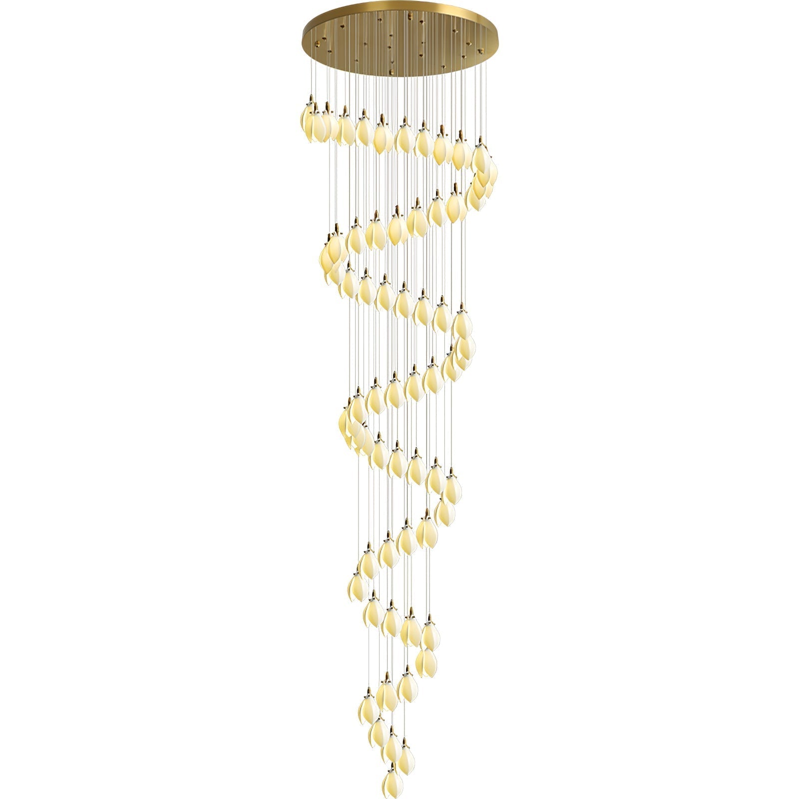 Caphayra Floral Ceramic Brass Chandelier