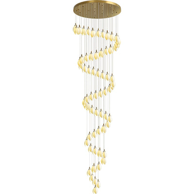 Caphayra Floral Ceramic Brass Chandelier