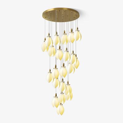 Caphayra Floral Ceramic Brass Chandelier