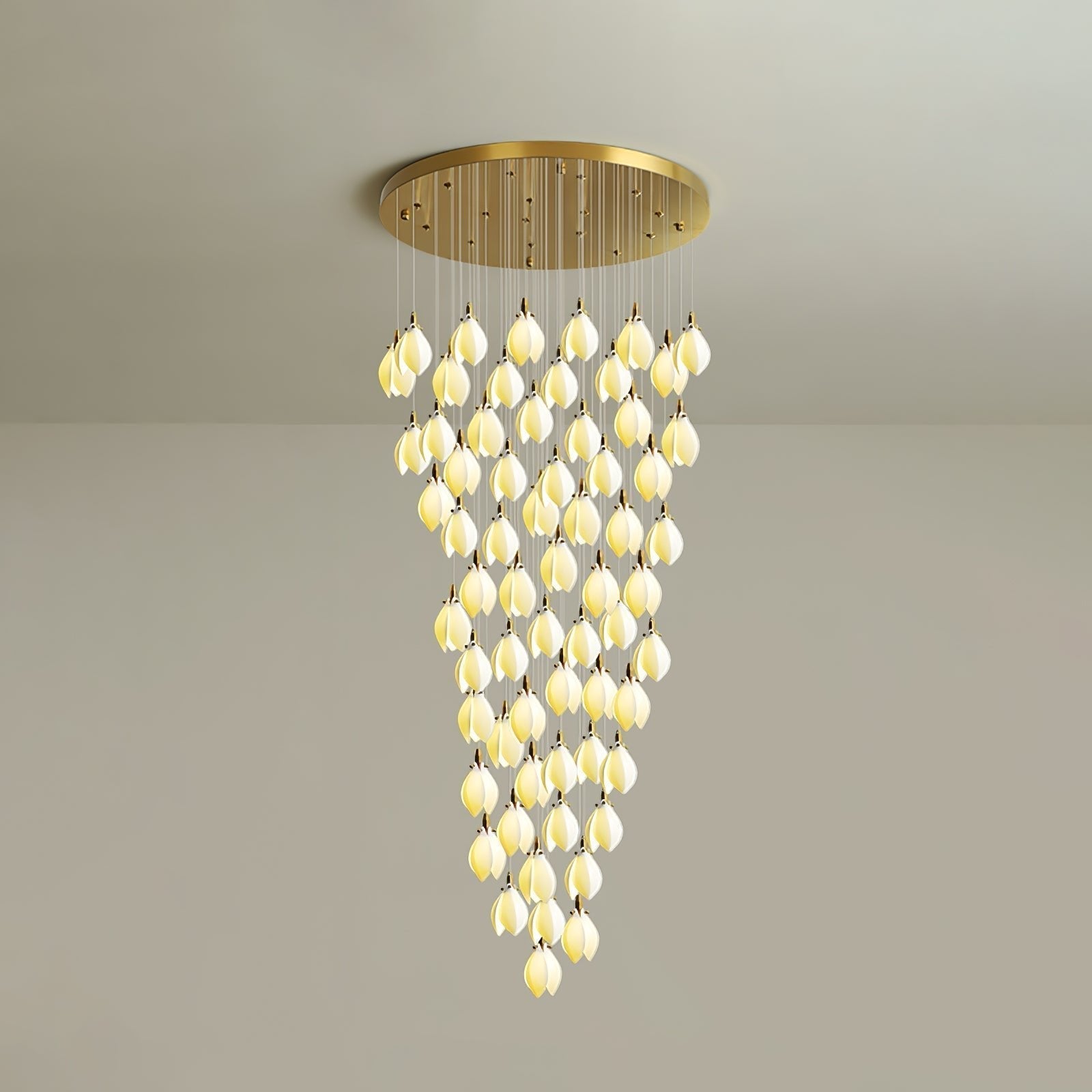 Caphayra Floral Ceramic Brass Chandelier