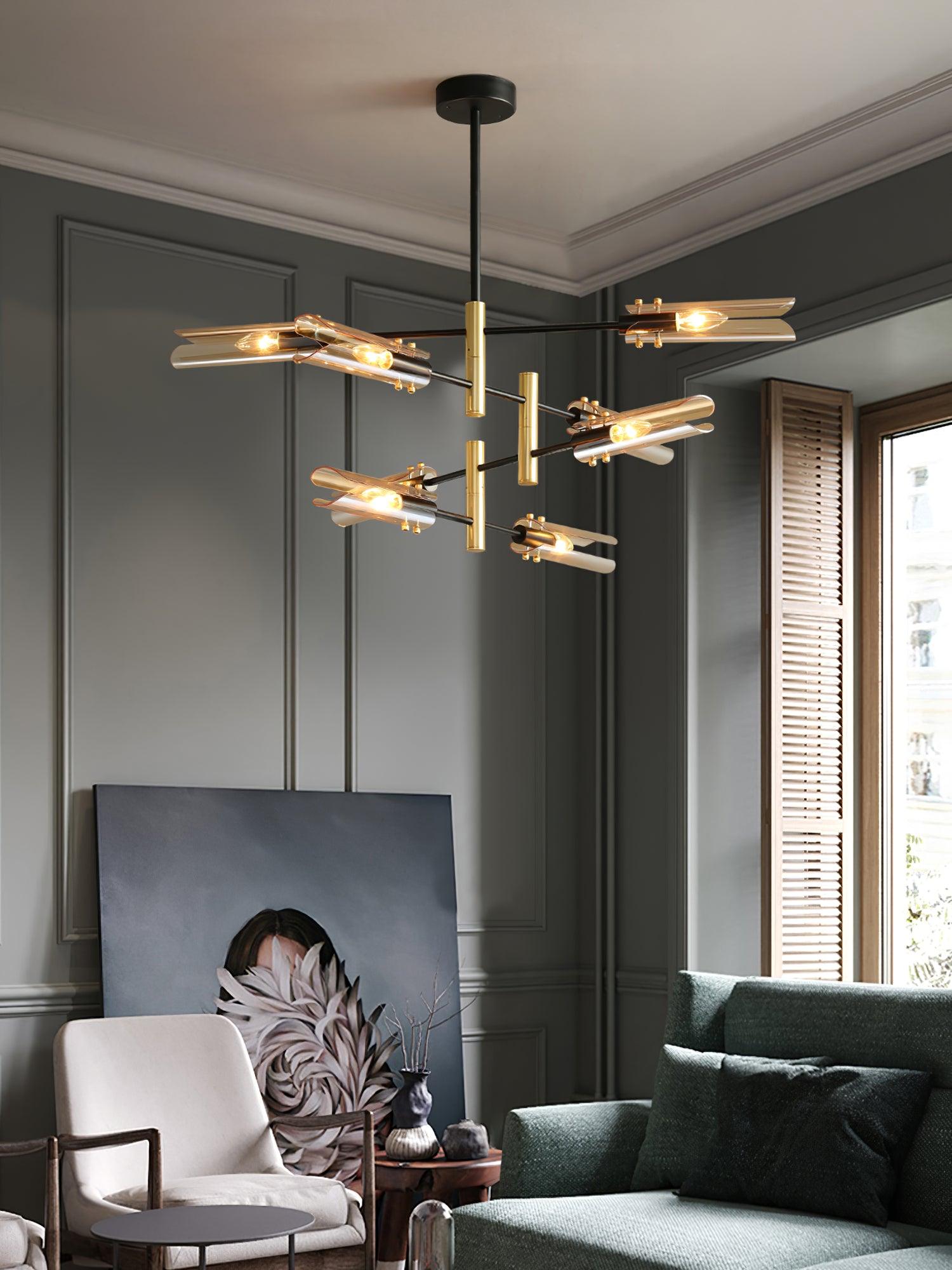 Eloz Chandelier Double 6-Light Modern