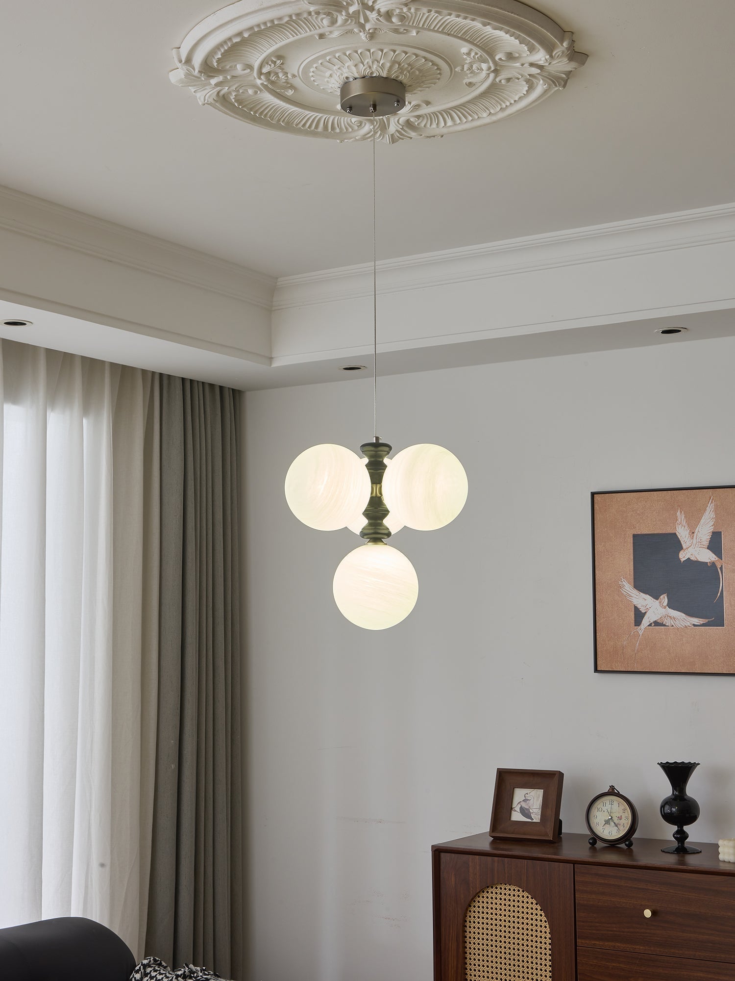 Cucarara Traditional Nordic Art Arc Wood Chandelier