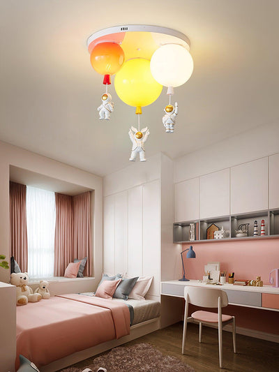 Lumanelle Ceiling Lamp Astronaut Glossy Balloon for Kid's Room