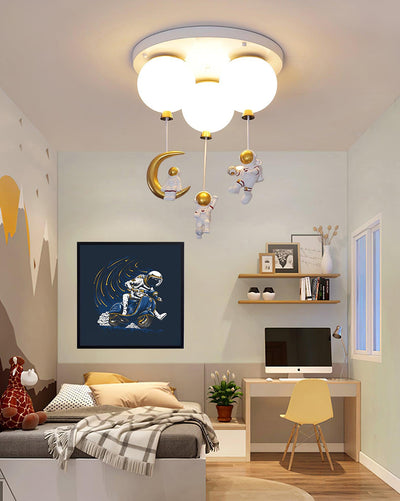 Lumanelle Ceiling Lamp Astronaut Glossy Balloon for Kid's Room