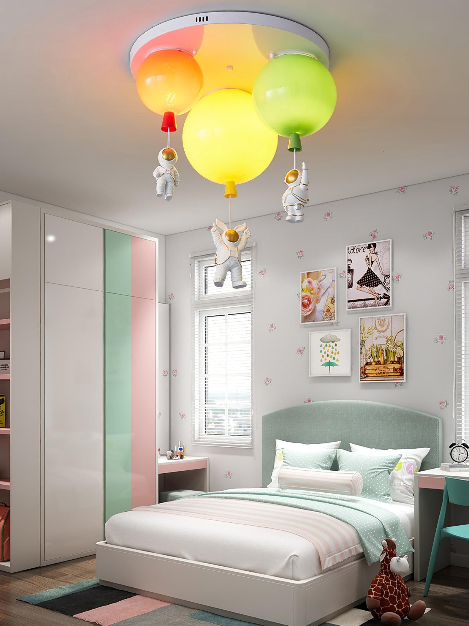 Lumanelle Ceiling Lamp Astronaut Glossy Balloon for Kid's Room