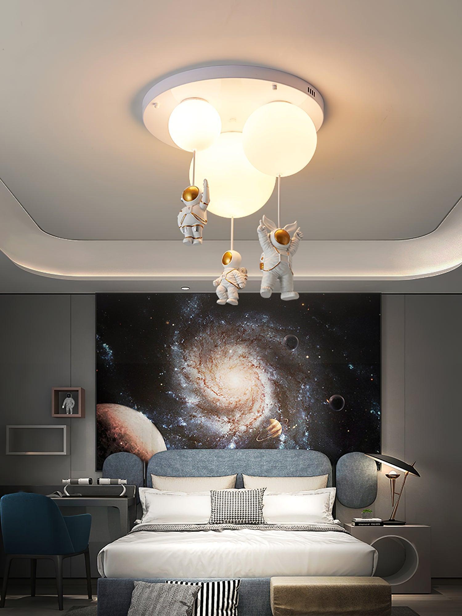 Lumanelle Ceiling Lamp Astronaut Glossy Balloon for Kid's Room