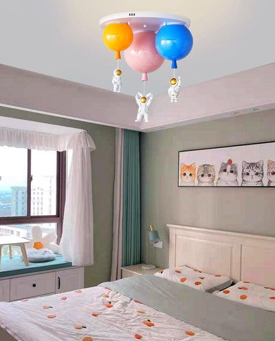 Lumanelle Ceiling Lamp Astronaut Glossy Balloon for Kid's Room
